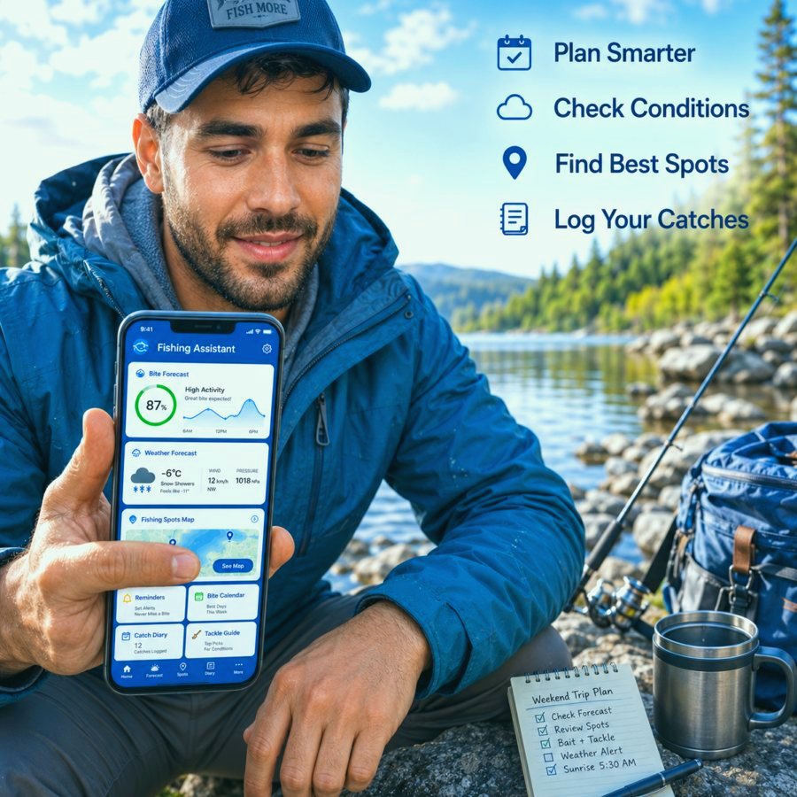 Fishing reports and local notes inside mobile app